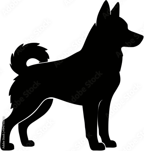 Siberian Husky Dog Silhouette – Flat Vector Plotter Cut File