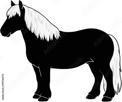 Black Forest Horse Silhouette – Flat Vector Plotter Cut File