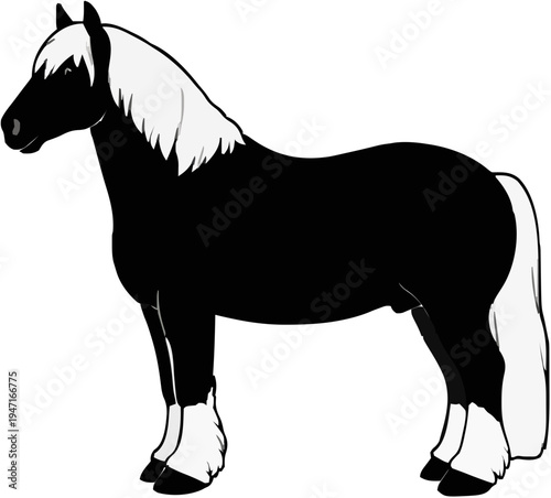 Black Forest Horse Silhouette – Flat Vector Plotter Cut File