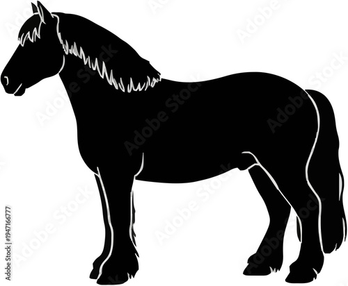 Black Forest Horse Silhouette – Flat Vector Plotter Cut File
