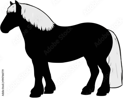 Black Forest Horse Silhouette – Flat Vector Plotter Cut File