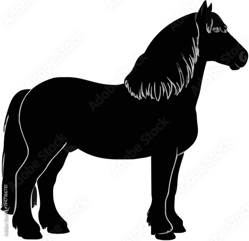 Black Forest Horse Silhouette – Flat Vector Plotter Cut File