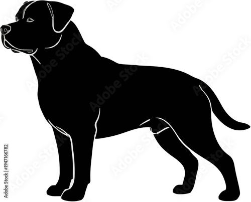 Rottweiler Dog Silhouette – Flat Vector Plotter Cut File