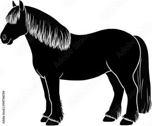 Black Forest Horse Silhouette – Flat Vector Plotter Cut File