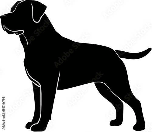 Rottweiler Dog Silhouette – Flat Vector Plotter Cut File