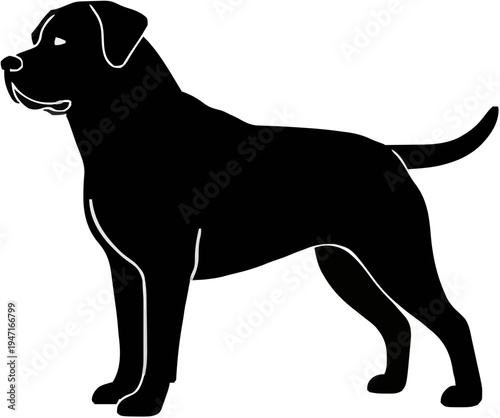 Rottweiler Dog Silhouette – Flat Vector Plotter Cut File