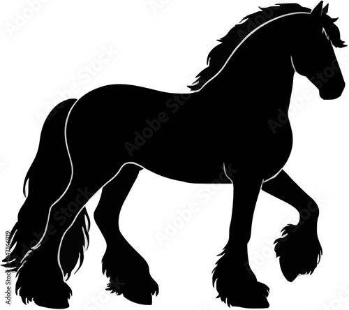Friesian Horse Silhouette – Flat Vector Plotter Cut File