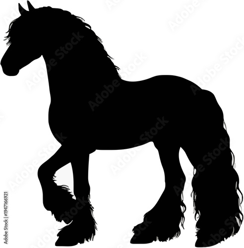 Friesian Horse Silhouette – Flat Vector Plotter Cut File