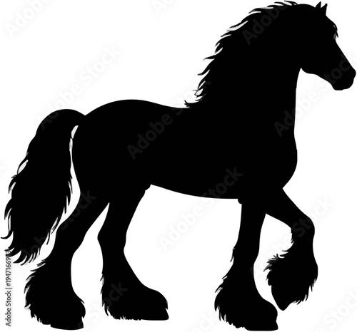 Friesian Horse Silhouette – Flat Vector Plotter Cut File