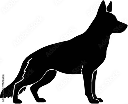 German Shepherd Dog Silhouette – Flat Vector Plotter Cut File