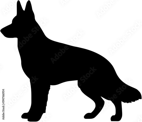 German Shepherd Dog Silhouette – Flat Vector Plotter Cut File