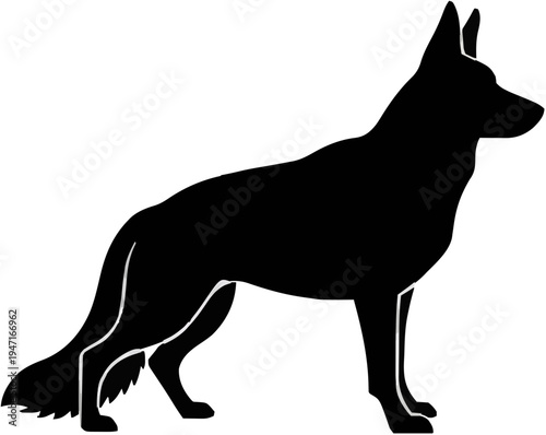 German Shepherd Dog Silhouette – Flat Vector Plotter Cut File