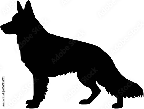 German Shepherd Dog Silhouette – Flat Vector Plotter Cut File