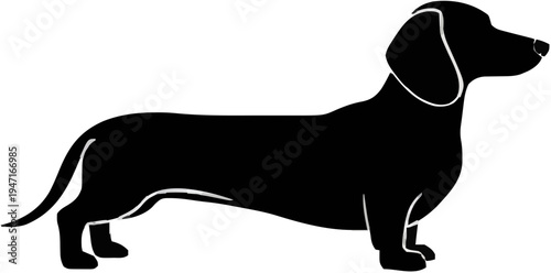 Dachshund Dog Silhouette – Flat Vector Plotter Cut File