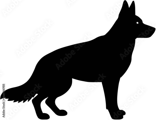 German Shepherd Dog Silhouette – Flat Vector Plotter Cut File