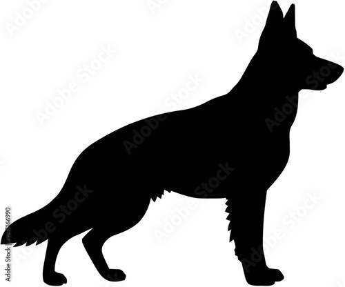 German Shepherd Dog Silhouette – Flat Vector Plotter Cut File