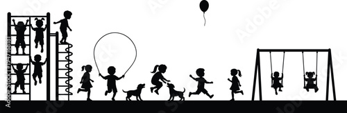 Black silhouettes of people in social lifestyle activities, friends talking, drinking coffee, walking dogs, and taking photos, vector icons set