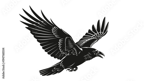 Black Bird in Flight.