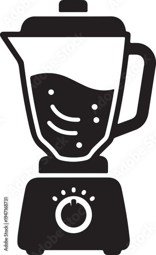 Blender icon for making smoothies and healthy drinks with fruits and ingredients on transparent background