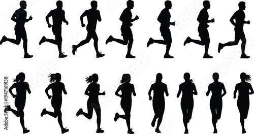 Runner, Silhouette, Jogging, Fitness, Athletics, Exercise, Motion, Sequence, Training, Sprinting, Health, Movement, Cardio, Sport, Active,
