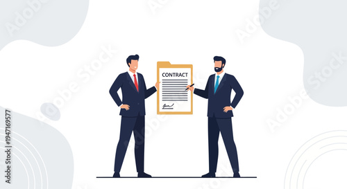 Businessmen signing a contract, agreement, partnership, deal, legal document