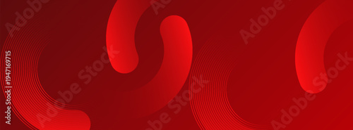 Abstract red banner background. Glowing geometric shapes graphic design. Round elements. Futuristic circle shapes. simple design