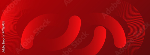 Abstract red banner background. Glowing geometric shapes graphic design. Round elements. Futuristic circle shapes.vector illustration