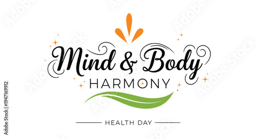 Mindfulness logo vector, Mind & Body Harmony Health Day