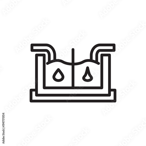Oil-water separator icon symbolizing fluid purification tech, representing industrial filtration hardware, hydrocarbon recovery tools, wastewater treatment systems, and environmental compliance gear.