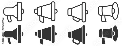 Loudspeaker megaphone icon collection