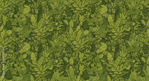 Lush green foliage wall texture background.