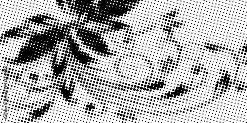 Dotted halftone gradient texture. Vanishing polka dot background. Repeating dots gradation pattern background. Black fading comic pop art overlay backdrop. Raster effect wallpaper. Vector halftone