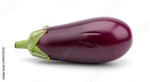 Fresh Raw Eggplant Isolated on White Background