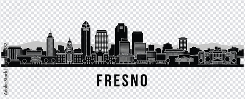 Vector illustration fresno california city skyline silhouette vector illustration