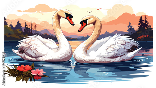 swans on the river