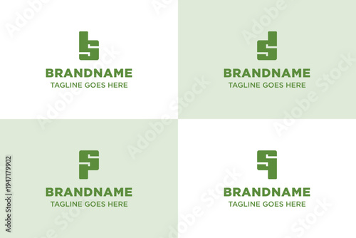 Letters SB SD SP SQ Monogram Logo Set, for BS DS PS QS Initials