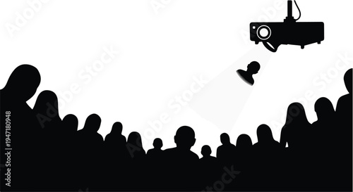 spotlight on crowd silhouette audience presentation