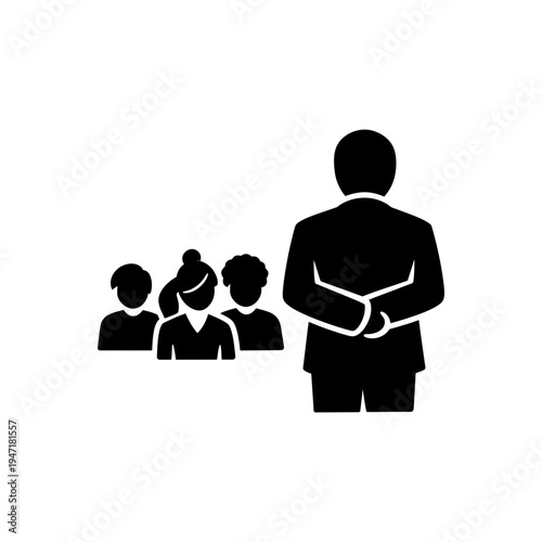 Authoritarian Superior Overseeing Staff Icon