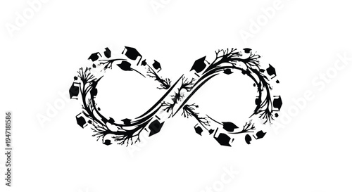 infinity symbol with floral pattern design