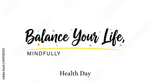 Vector illustration for Health Day, Balance Your Life mindfully