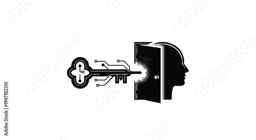 Unlocking ideas and inspiration concept