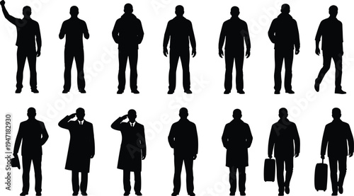 A black and white optical illusion featuring silhouettes of people against a striped background Vector