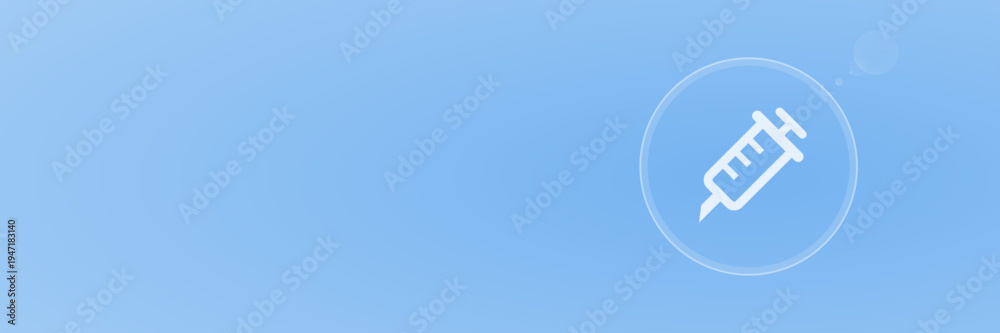 Obraz premium Vektor Header Spritze Impfung und Medizin Symbol copy space Hintergrund svg unter 60 kB