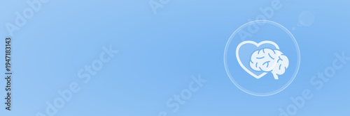 Vektor Header Emotionale Intelligenz Herz und Gehirn Symbol copy space svg unter 60 kB