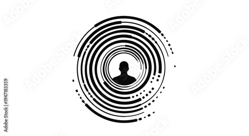 Digital identity profile icon silhouette technology