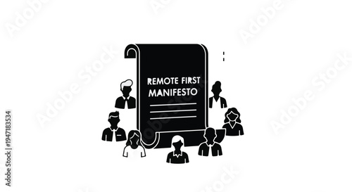 Remote work manifesto illustration with people icons