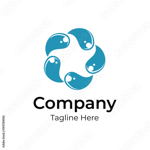 Canvastavla Modern Minimalist Circular Waterdrop Element Logo Design and Icon Graphic