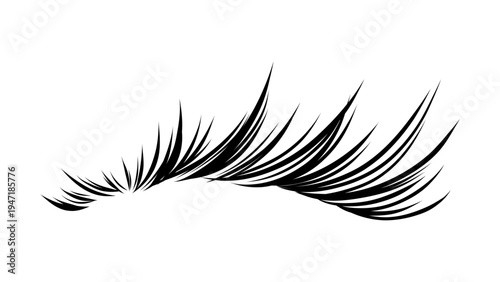 A minimalist vector illustration of a single false eyelash on a white background