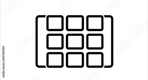 Grid of nine squares inside a bracket outline.