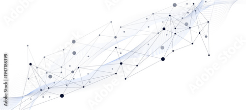 Dots connected by lines. Technology abstract background. spider web with dew drops